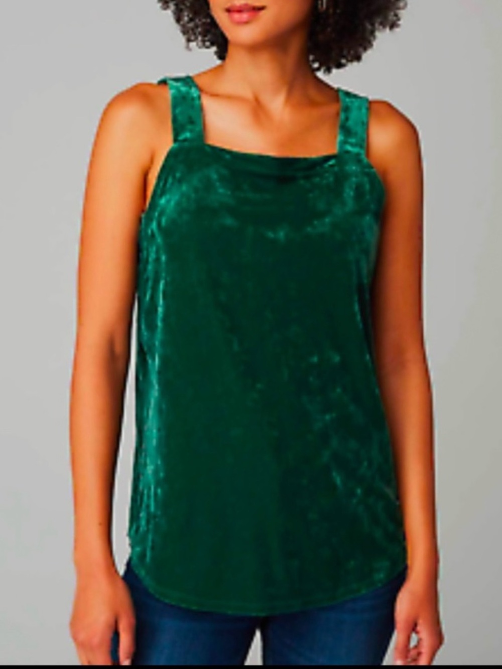 NWOT J. Jill Crushed Velvet Emerald Green Cami